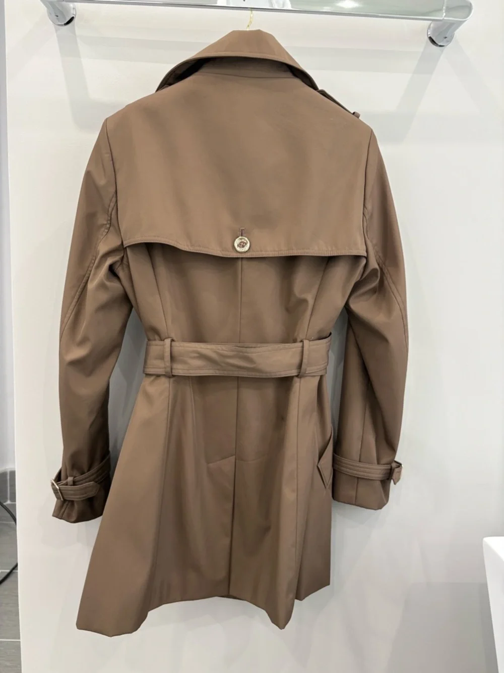 Calvin Klein Women's Brown Double-Breasted Trench Coat with Belt - Picture 2 of 4